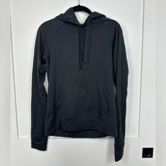 Outdoor Voices Black CloudKnit Stretch Jersey Hoodie Pullover Size Medium - Picture 4 of 8